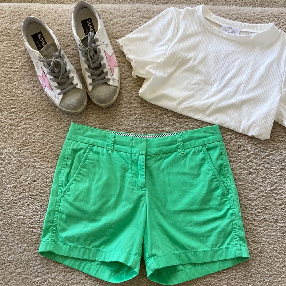 J. Crew Lime Green Chino Shorts